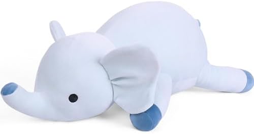 24 Blue Elephant Weighted Plush Toy - Hug Companion for Kids Adults