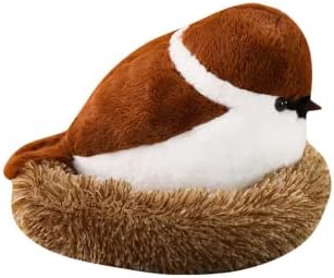 Sparrow Plush Doll with Birds Nest
