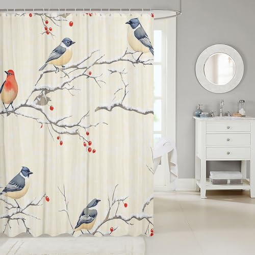 Bathroom curtain with Hummingbird and Flower Design 72x84