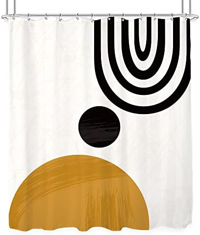 KOMLLEX Cute Mid Century Shower Curtain Set for Modern Aesthetics