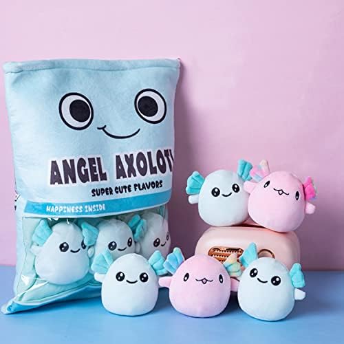 Relaxing Touchable Salamander Plush Toy Perfect for Travel Kids 6-Pack Blue