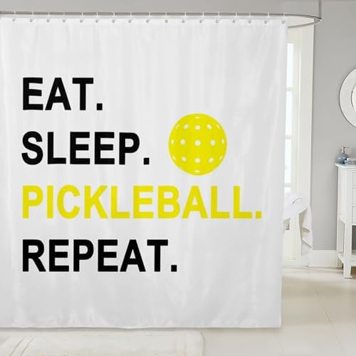 Manfei Pickleball Kids Shower Curtain Set