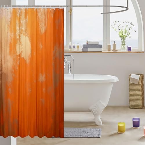 Feelyou Orange Graffiti Bath Curtain Abstract for Kids
