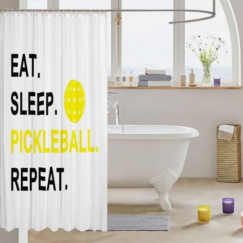 Manfei Pickleball Kids Shower Curtain Set