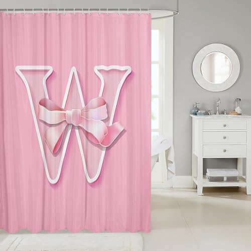 Kawaii Pink JEELoiu Dreamy Bow Bath Curtain