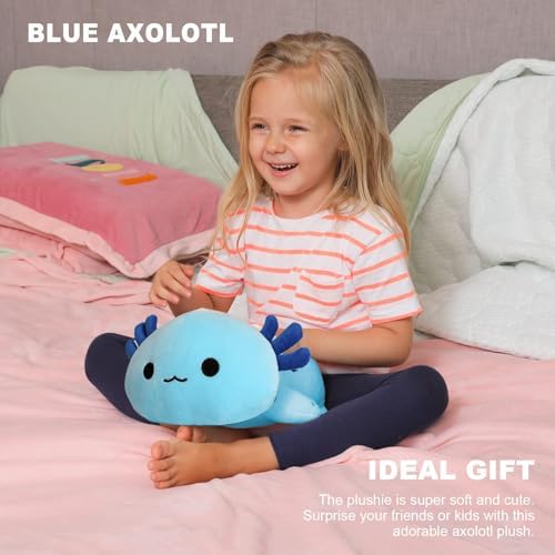 Onsoyours Blue Axolotl Plush Pillow 19 Inch Cute Stuffed Animal