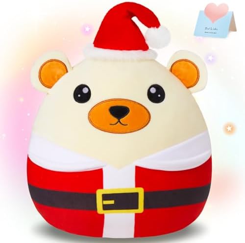 Cozy Bear Christmas Plush Pillow Perfect Cuddle Buddy