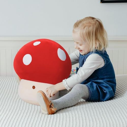4PCS 12-Inch Mushroom Plush Pillow for Kids and Adults