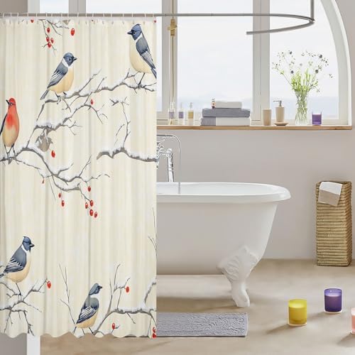Bathroom curtain with Hummingbird and Flower Design 72x84