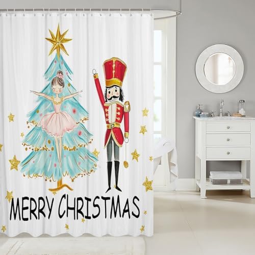 Feelyou Nutcracker Bath Curtain for Kids waterproof shower curtain with festive design