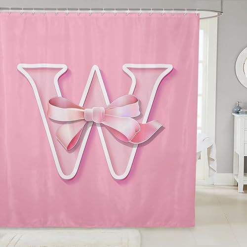 Kawaii Pink JEELoiu Dreamy Bow Bath Curtain