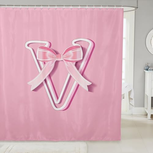 JEjeloiu Dreamy Bow 72x72 Bath Curtain Waterproof Monogrammed Kids Bathroom Accessory