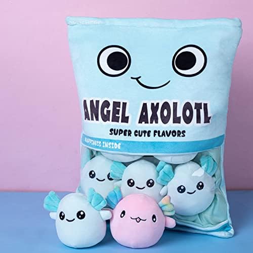 Relaxing Touchable Salamander Plush Toy Perfect for Travel Kids 6-Pack Blue