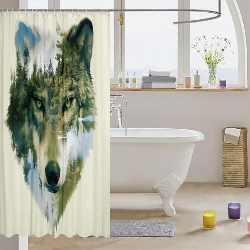 Feelyou Wolf Shower Curtain 72x72 Inches