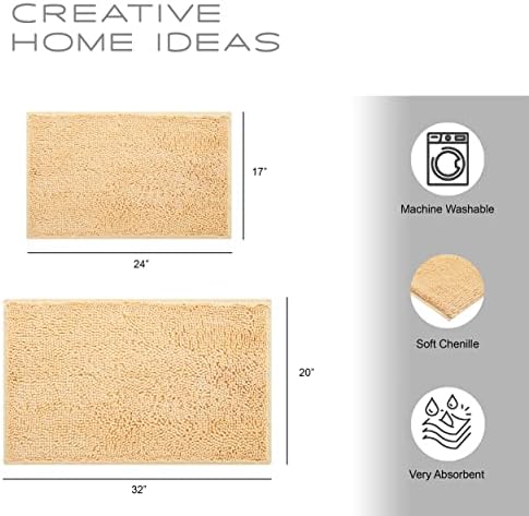 Creative Home Ideas Bath Set Shower Curtains Liners 16-Piece Golden YellowWhiteGrey Ombre