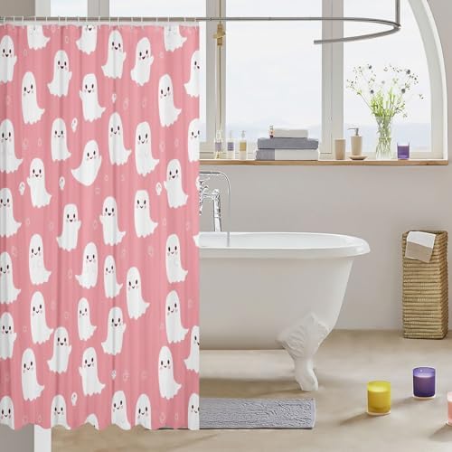 Happy Halloween shower curtain for kids Ghost Cartoons Waterproof