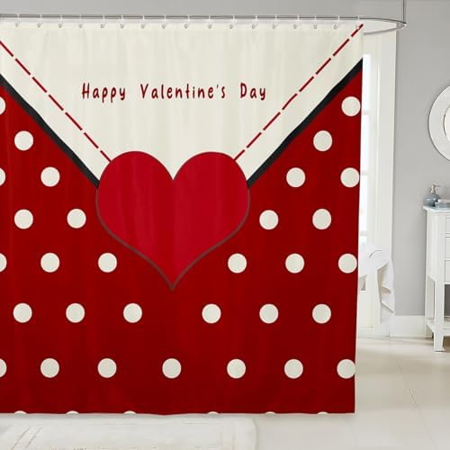Adorable Happy Valentine Day Bash 72x72 Bath Curtain for Kids