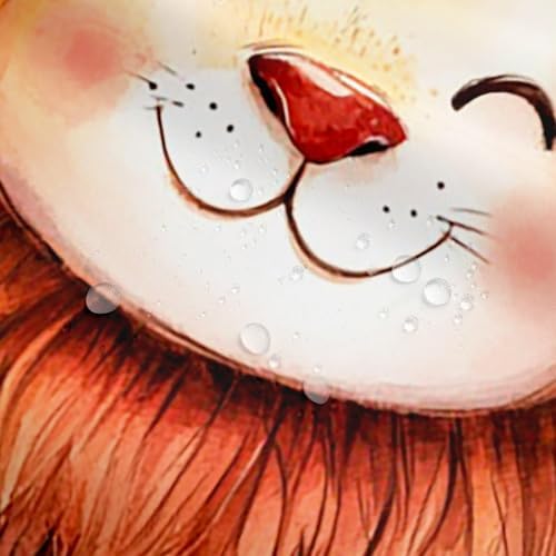 Kawaii Lion Waterproof Bathroom Curtain for Kids