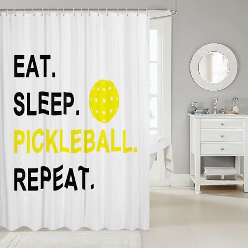 Manfei Pickleball Kids Shower Curtain Set