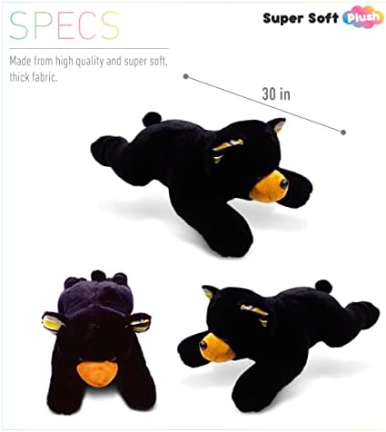 DolliBu Plush Black Bear Block Pillow