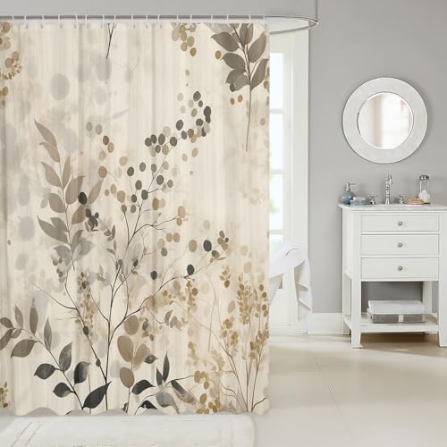 Feelyou Boho Bath Curtains Groovy Flower Set for Boys Girls Teens