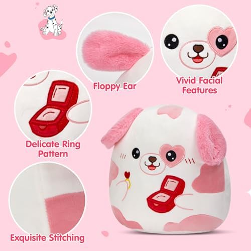 CUTE 12 HEART SHAPED PUPPING STUFFED ANIMALS for Valentines Gift