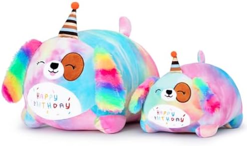 158 Premium Plush Pink Dog Pillow Soft Chubby Stuffed Animal for Birthdays