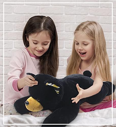 DolliBu Plush Black Bear Block Pillow