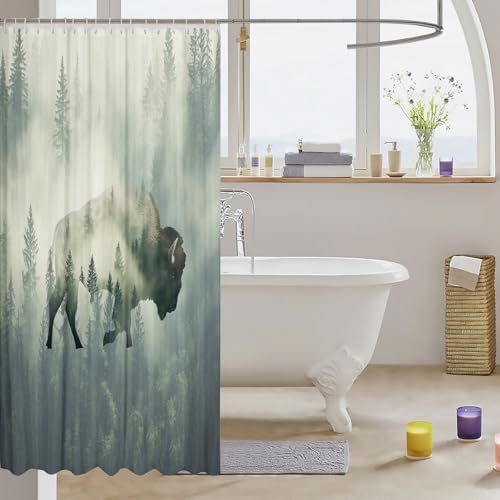 Feelyou Cute Buffalo Bath Curtain 72x72