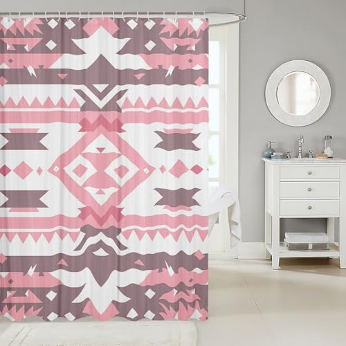 Geometric Bohemian Shower Curtain Set