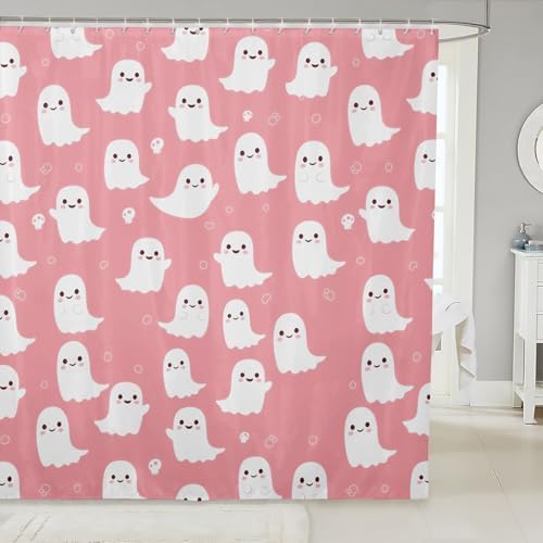 Happy Halloween shower curtain for kids Ghost Cartoons Waterproof