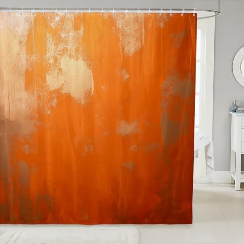 Feelyou Orange Graffiti Bath Curtain Abstract for Kids