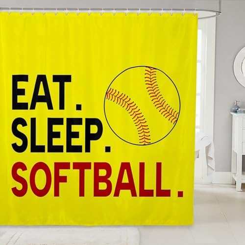 Feelyou Softball Shower Curtain Sports Theme 72x78