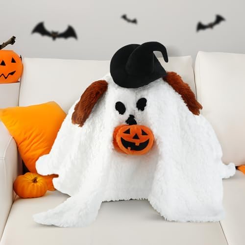 Halloween Plush Toy Spooky Ghost with Pumpkin Pillow