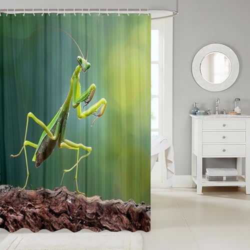 12 Hooks Waterproof Bathroom Curtain with 3D Print