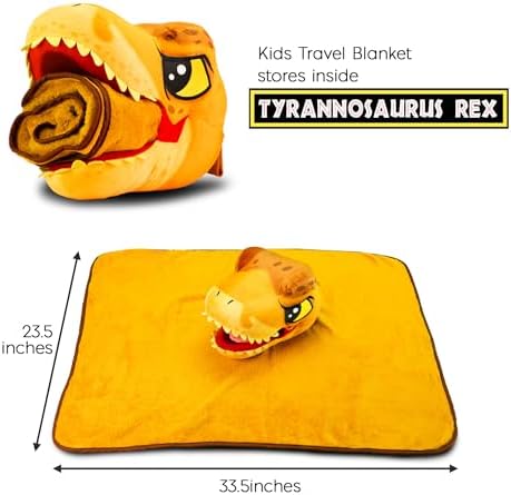 Jurassic World Dino Head Armrest Buddy Stuffed Plush Traveling Toy