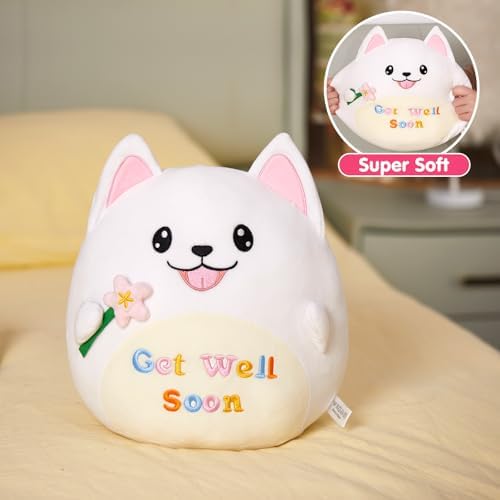 13 Inch Samoyed Dog Get Well Soon Plush Pillow