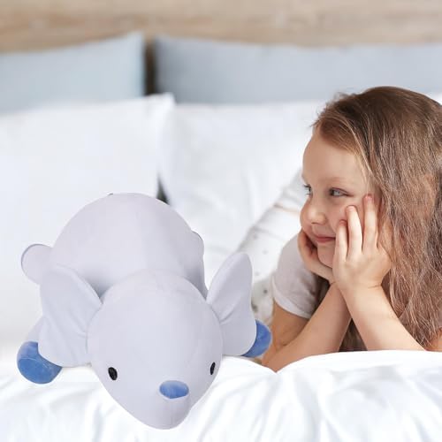 24 Blue Elephant Weighted Plush Toy - Hug Companion for Kids Adults