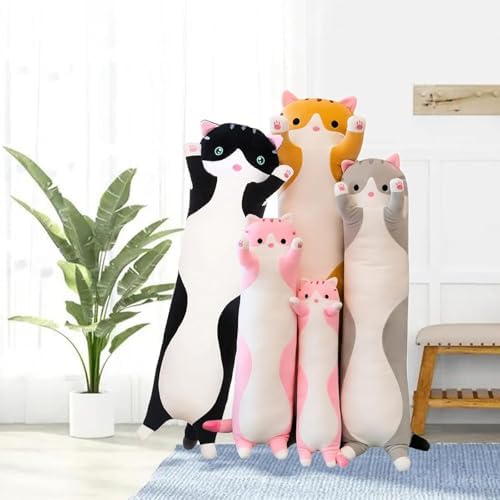 Smpressive Long Plush Cat Pillow Plushie Gift for Kids or girlfriends