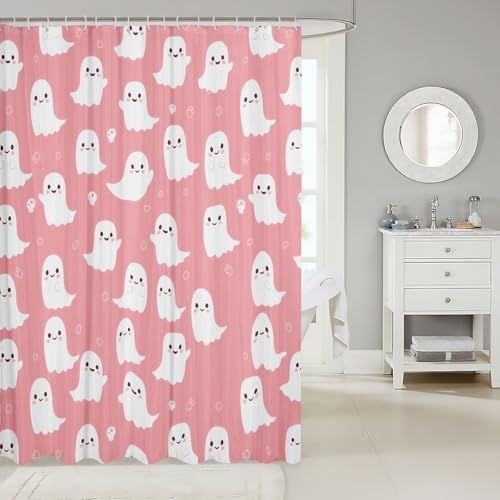 Happy Halloween shower curtain for kids Ghost Cartoons Waterproof