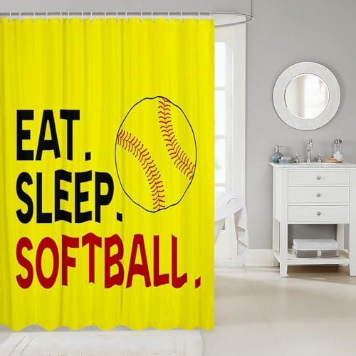 Feelyou Softball Shower Curtain Sports Theme 72x78