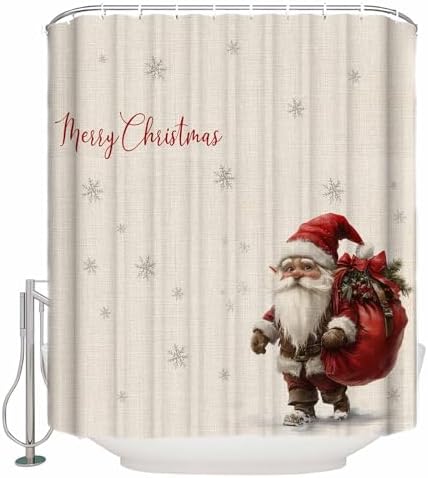 Anzona Waterproof Christmas Gnomes Shower Curtains