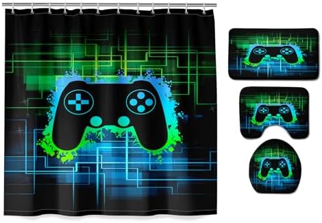 Game Controller Shower Curtain Set 4-Piece