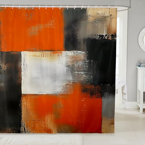 JoyeLiU Abstract Geometric Bath Curtain Set