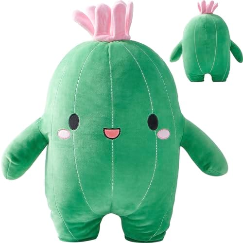 Cuddly Big Soft Cactus Plush Pillow and Blanket Set