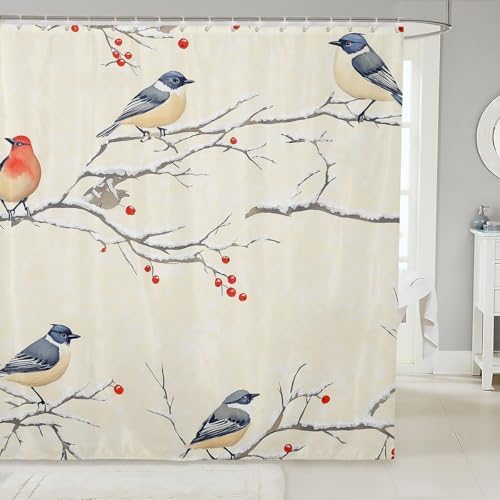Bathroom curtain with Hummingbird and Flower Design 72x84