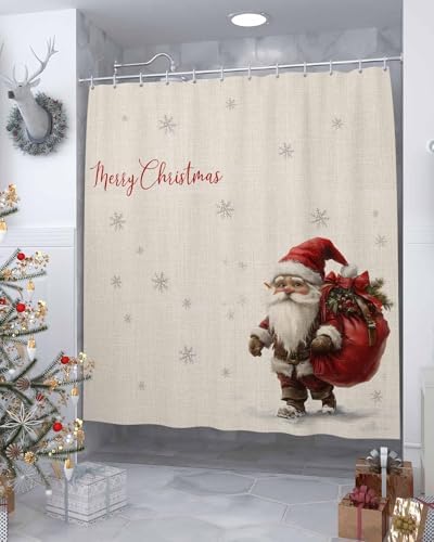 Anzona Waterproof Christmas Gnomes Shower Curtains