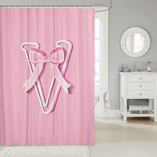 JEjeloiu Dreamy Bow 72x72 Bath Curtain Waterproof Monogrammed Kids Bathroom Accessory