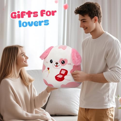 CUTE 12 HEART SHAPED PUPPING STUFFED ANIMALS for Valentines Gift