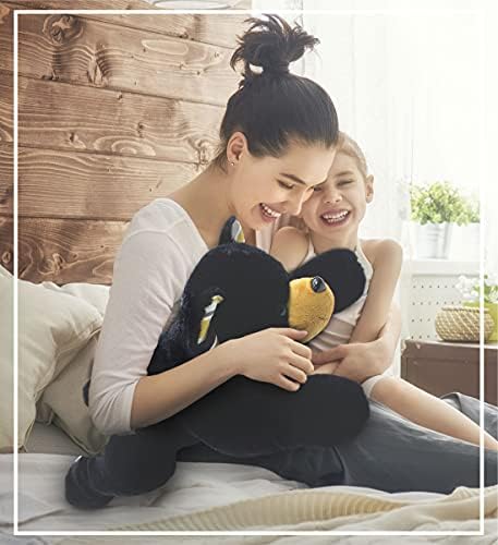 DolliBu Plush Black Bear Block Pillow
